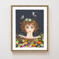 "Book Worm" Flower Print