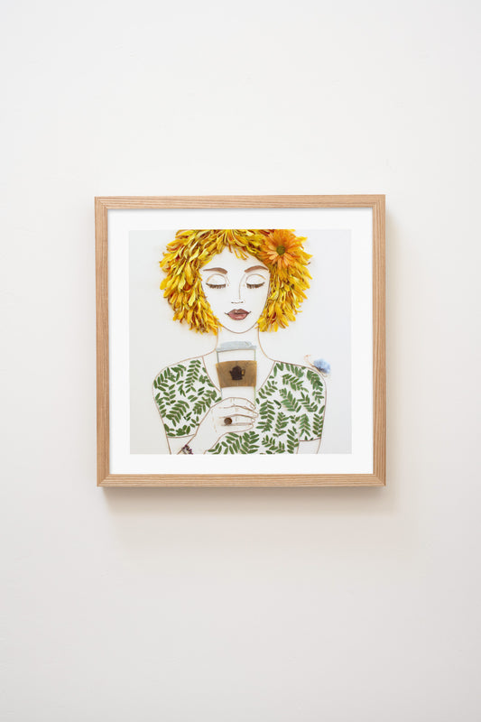 "But First, Coffee" Flower Print