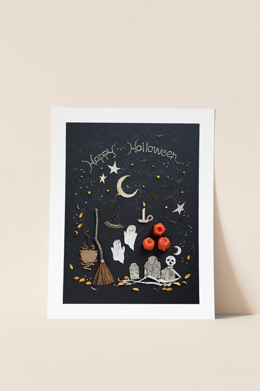 "Happy Halloween" Flower Print