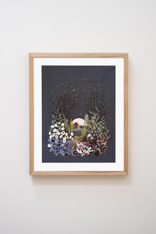 "House on a Hill" Flower Print