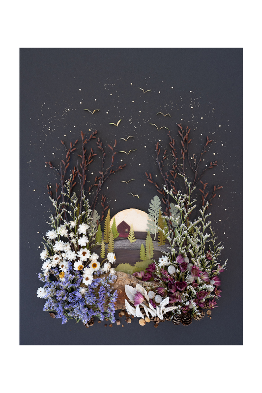 "House on a Hill" Flower Print