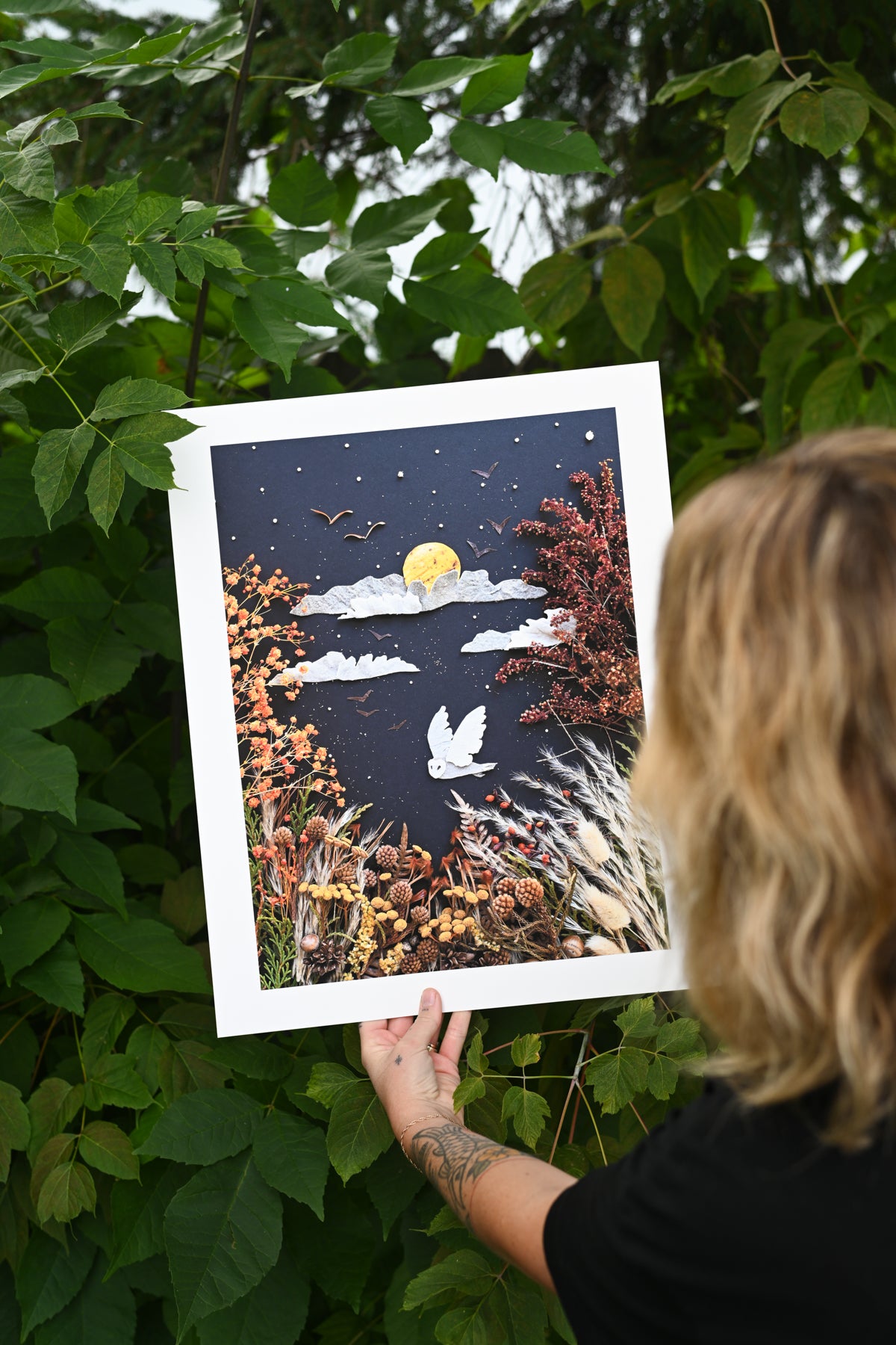 "Night Owl" Flower Print