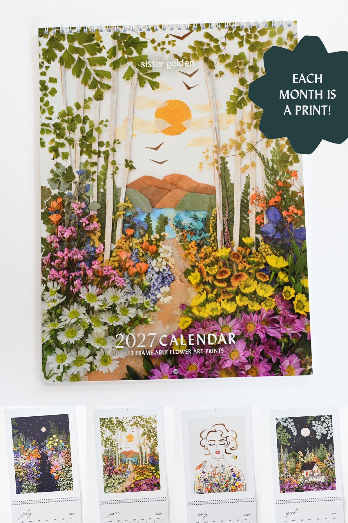 2027 Flower Art Calendar