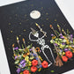 "Bones" Flower Print