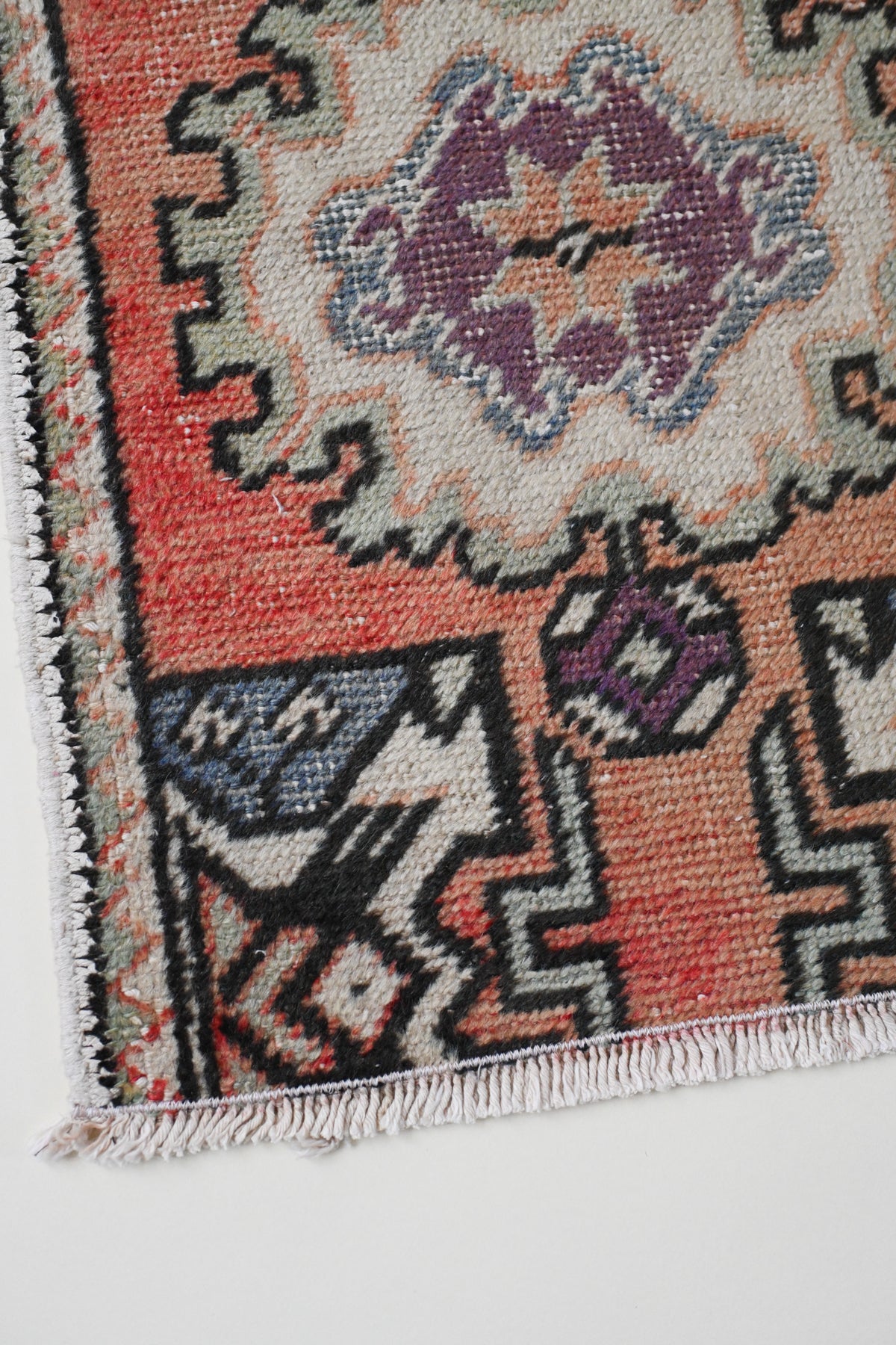 Vintage Turkish Small Rug, Wool Rug, Mini Carpet, Medallion