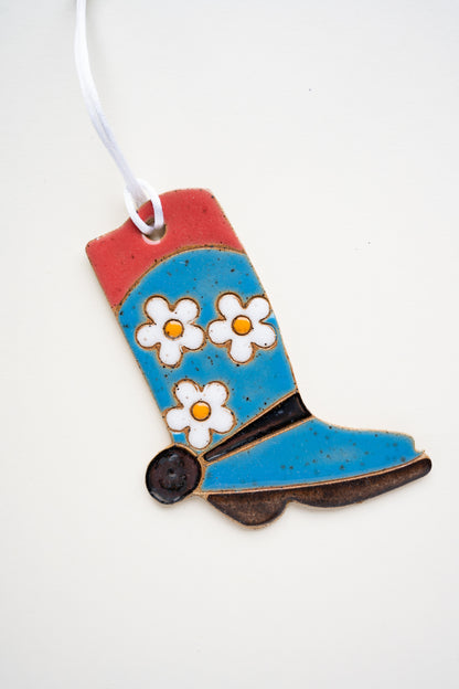 Blue Blossom Boot Ornament