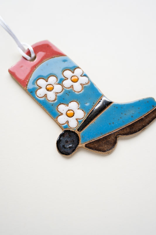 Blue Blossom Boot Ornament