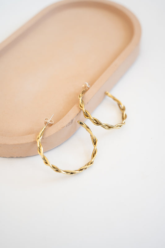 Braided Golden Hoops