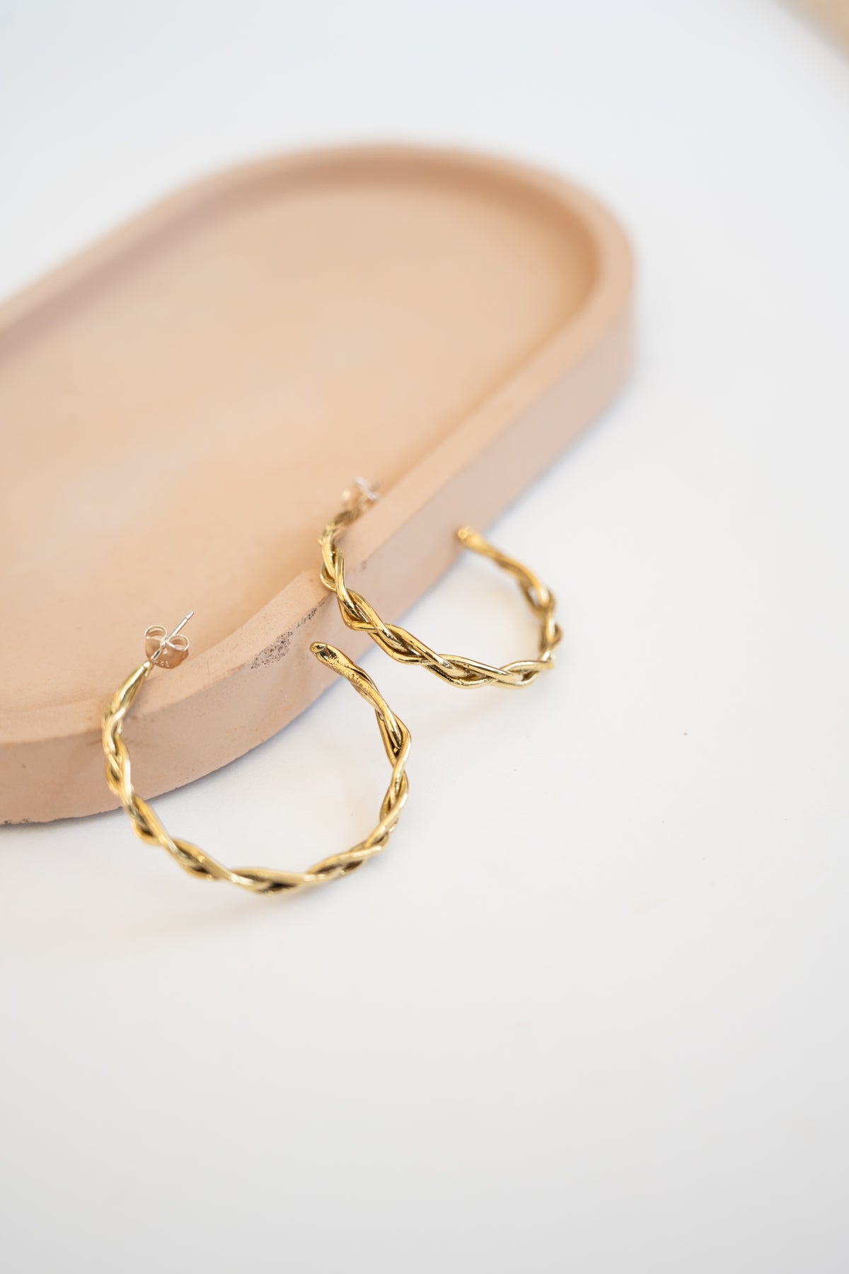 Braided Golden Hoops