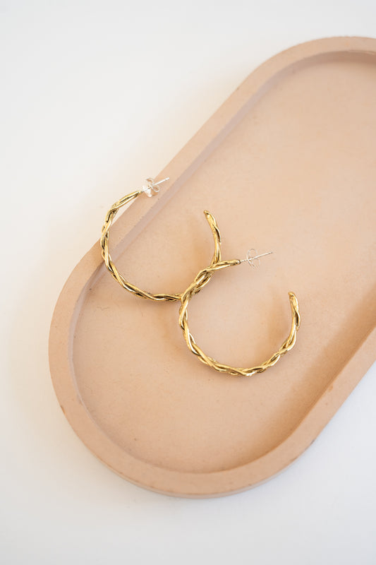 Braided Golden Hoops