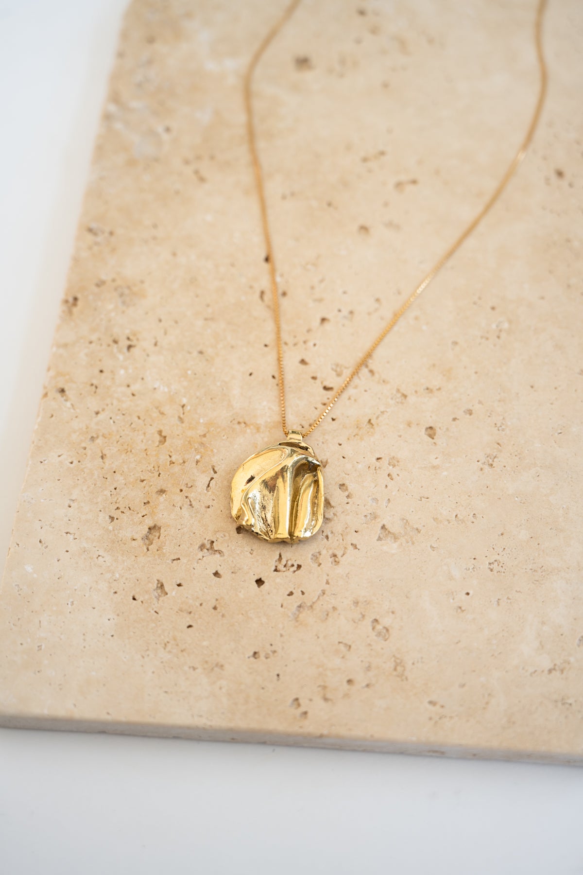 Gold Panamint Folded Pendant Necklace