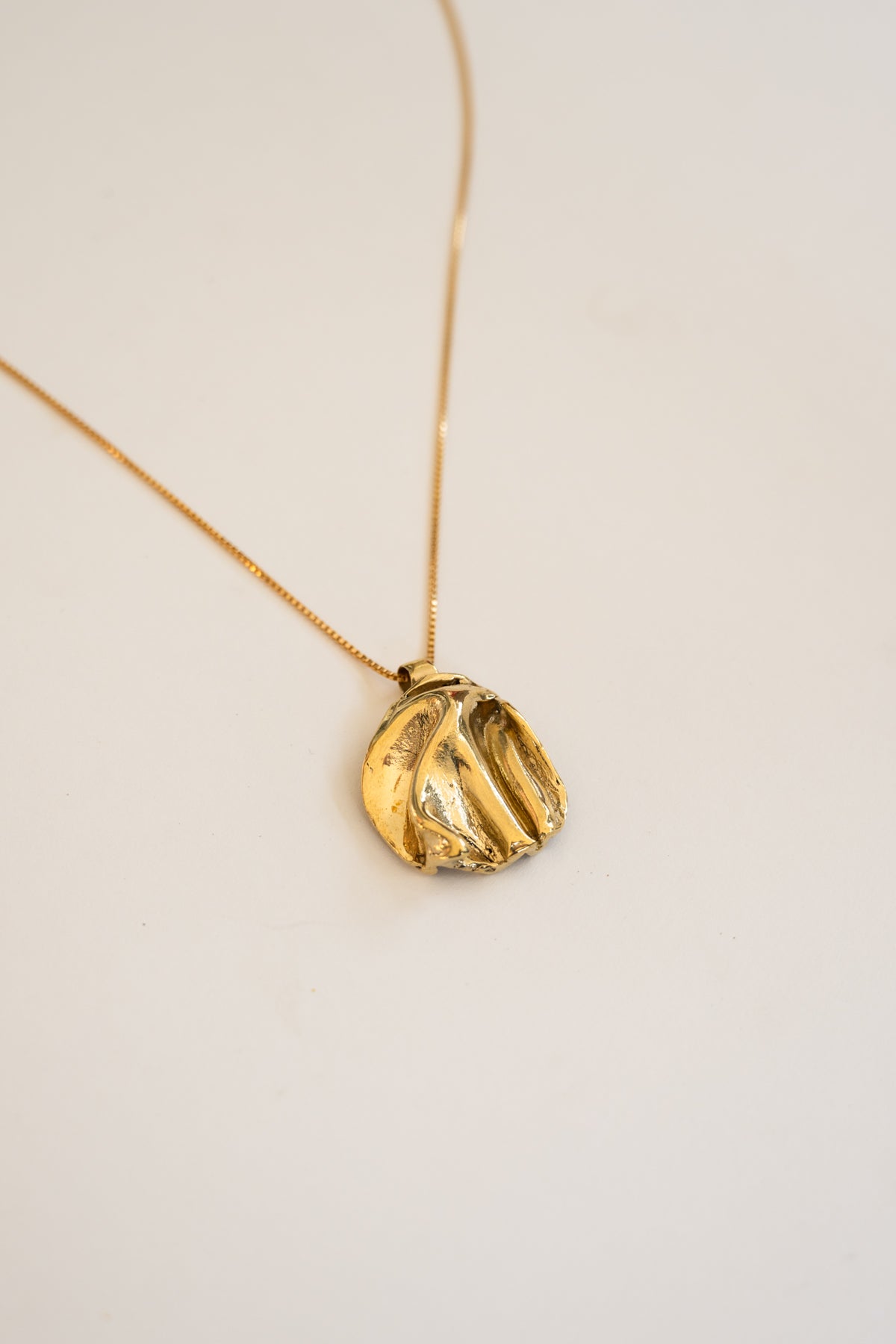 Gold Panamint Folded Pendant Necklace