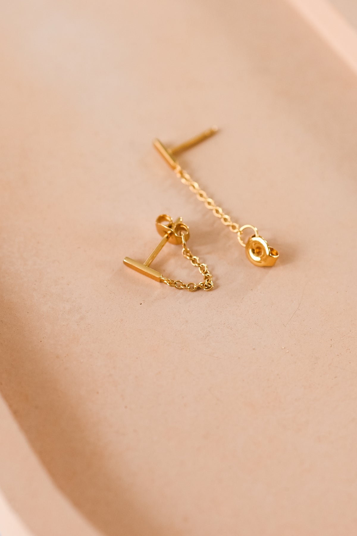 Chain on sale stud earrings