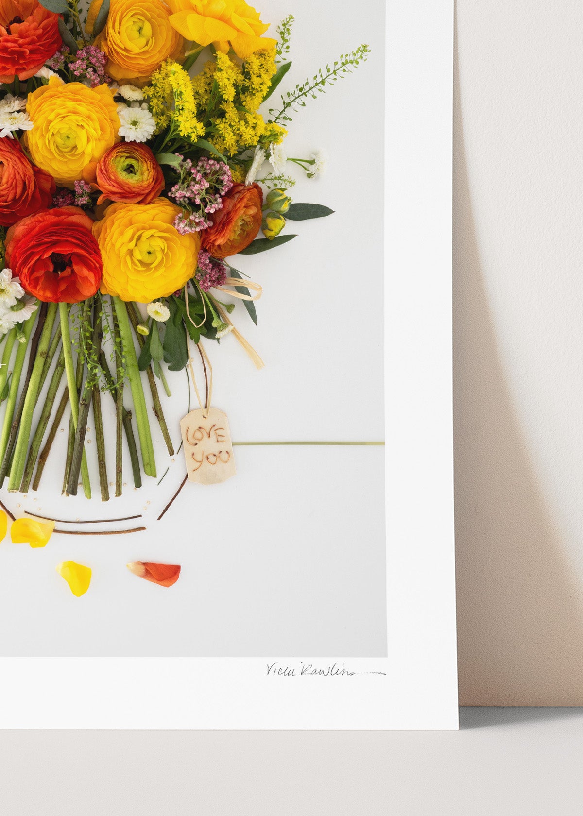 "Love You" Flower Print