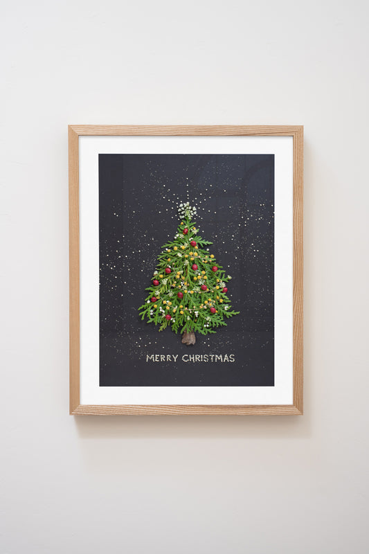 "Merry Christmas" Flower Print