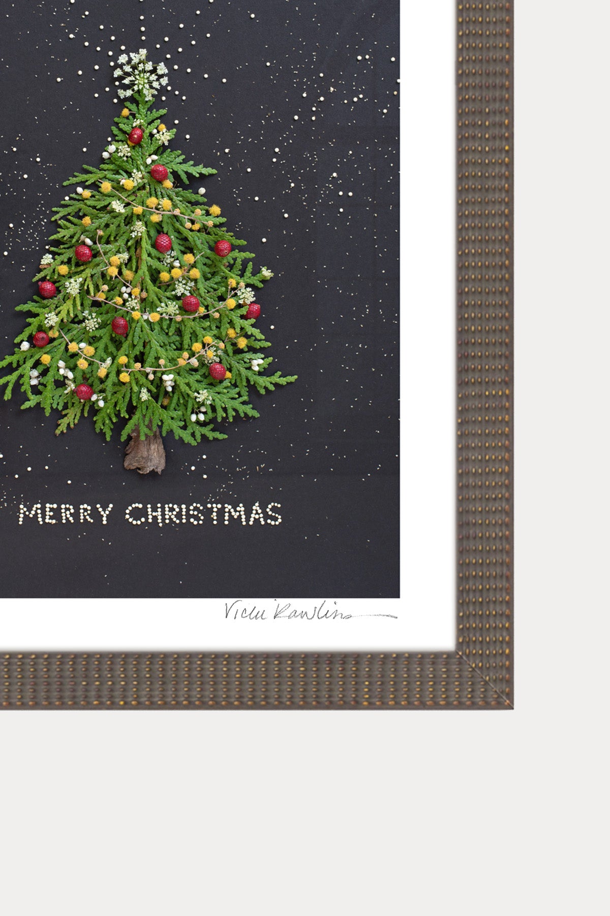 "Merry Christmas" Flower Print