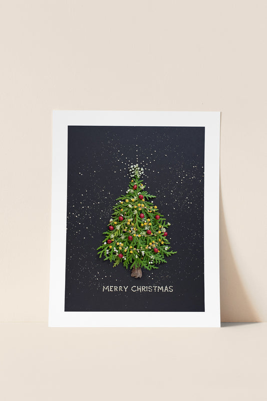 "Merry Christmas" Flower Print