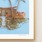 "Mid-Century Beach House" Flower Print