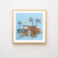 "Mid-Century Beach House" Flower Print