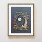 "The Moon & Me" Flower Print