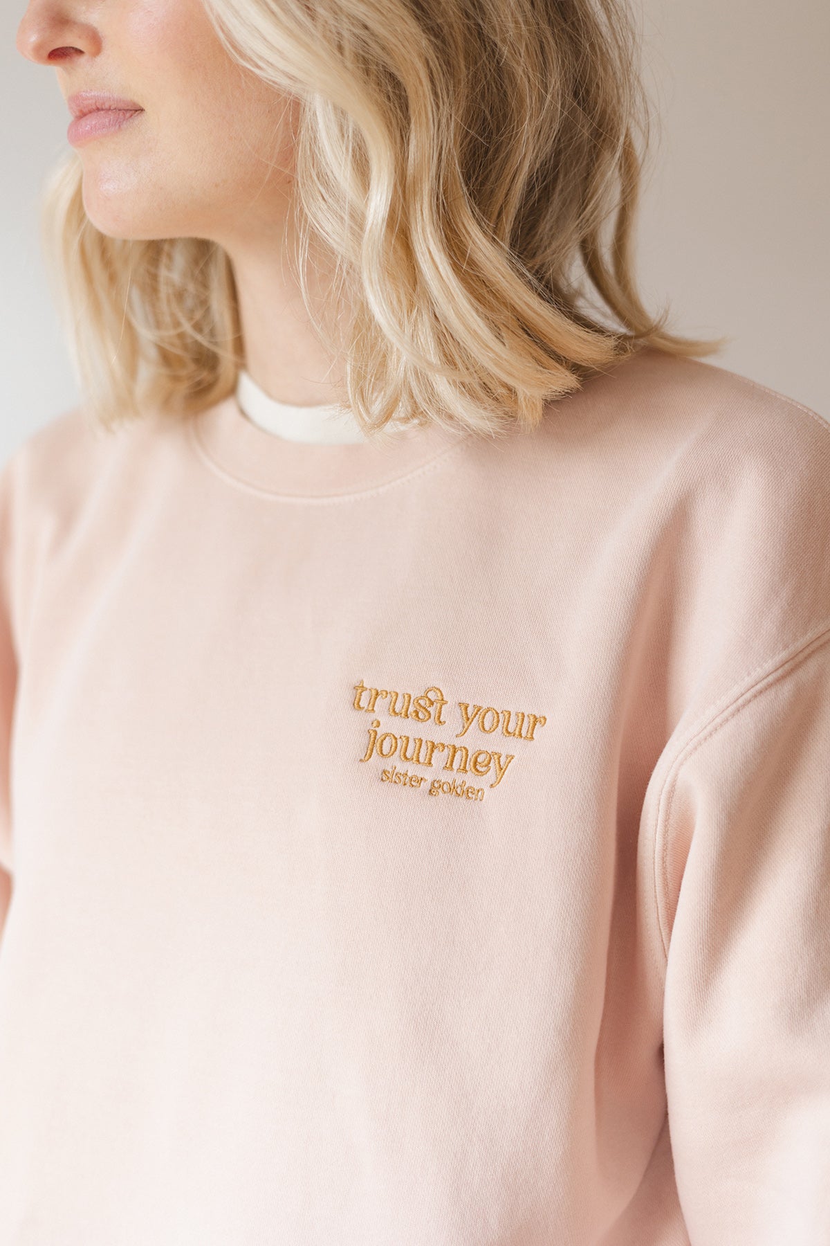 Embroidered Trust Your Journey Crewneck Sweatshirt