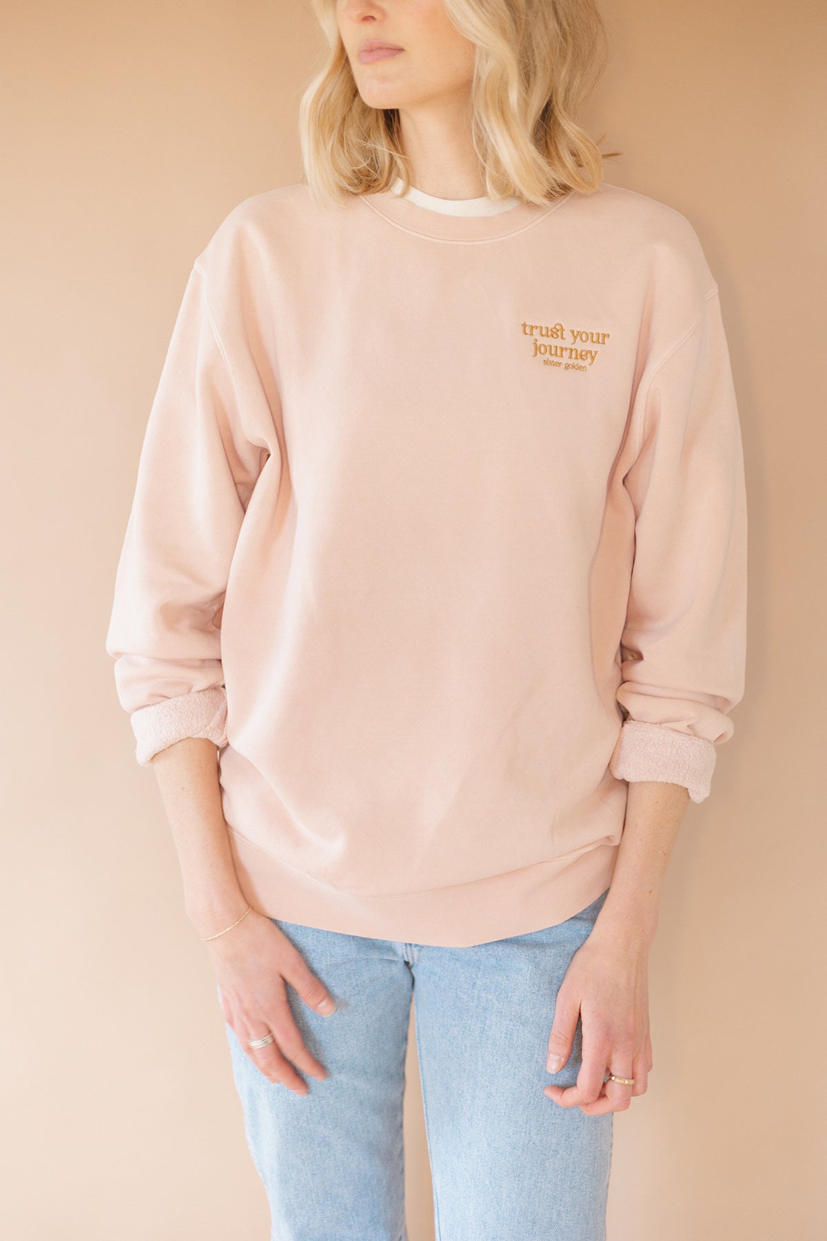 Embroidered Trust Your Journey Crewneck Sweatshirt – Sister Golden