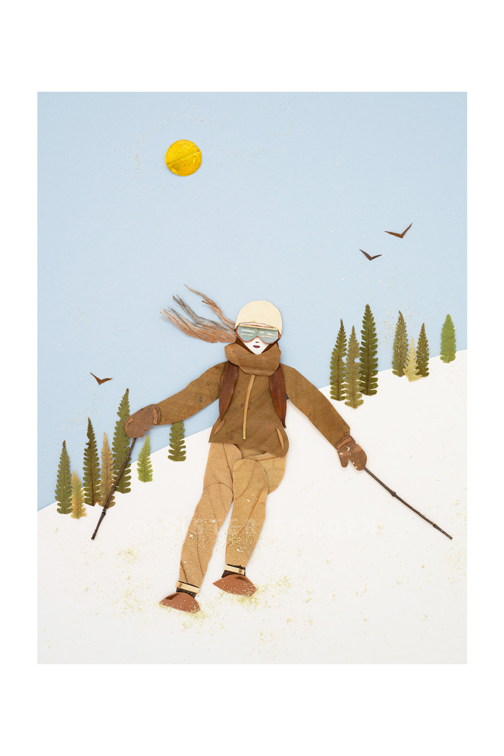 "Ski Like a Girl" Flower Print