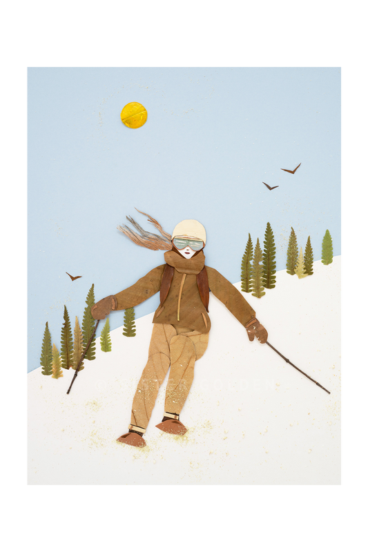 "Ski Like a Girl" Flower Print