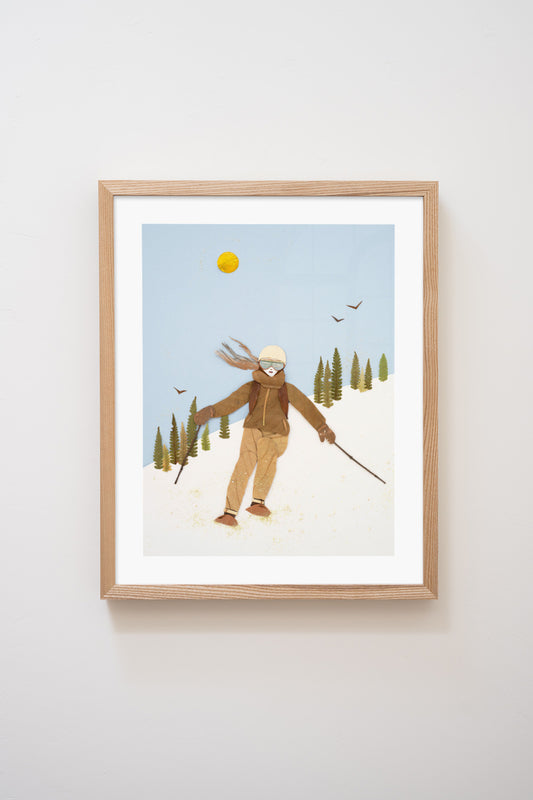 "Ski Like a Girl" Flower Print