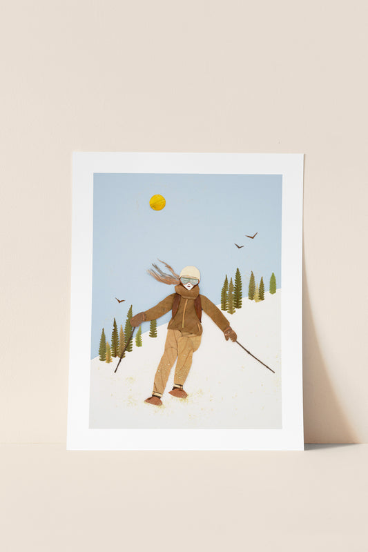 "Ski Like a Girl" Flower Print