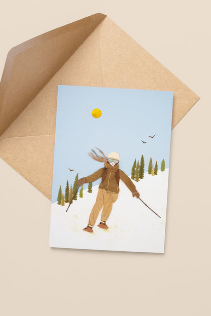 "Ski Like a Girl" Greeting Card