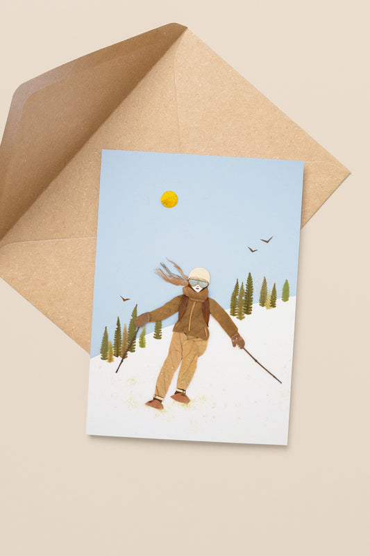 "Ski Like a Girl" Greeting Card