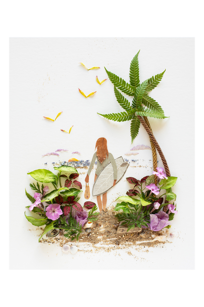 "Surf Like a Girl" Flower Print