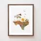"Texas" Flower Print