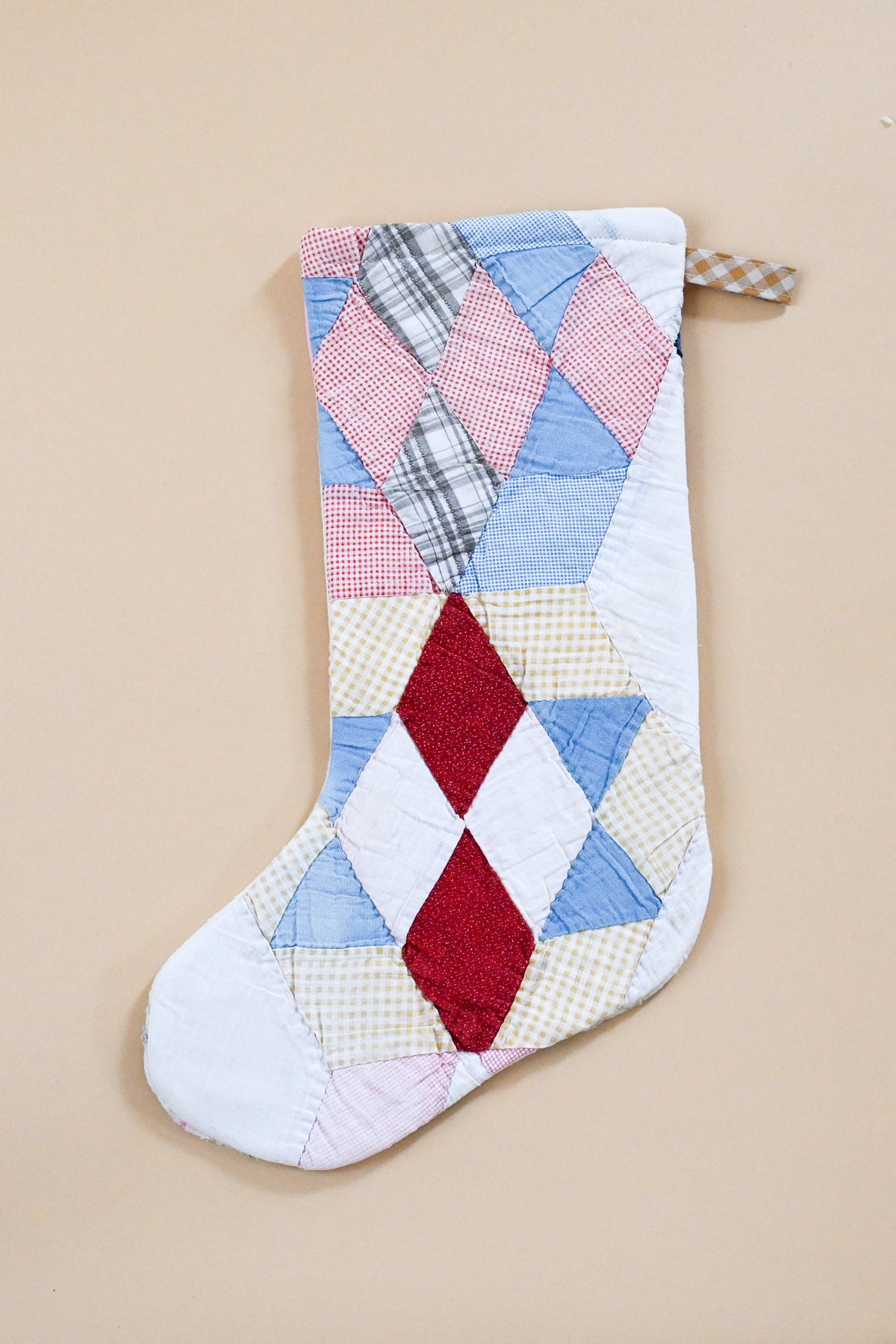 Vintage shops Quilt Christmas Stocking