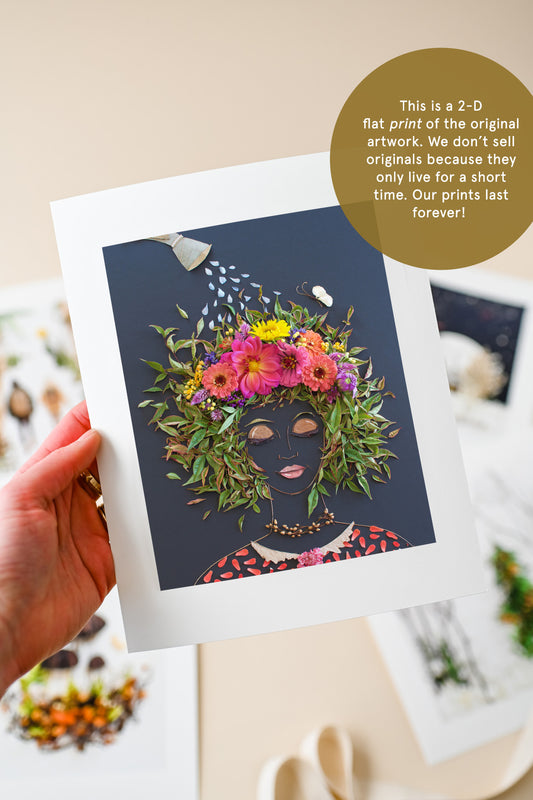 "Grow Good Thoughts" Flower Print - Sister Golden