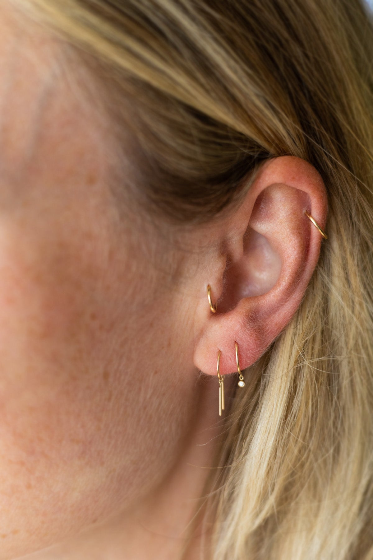 Single Droplet Huggie Earring