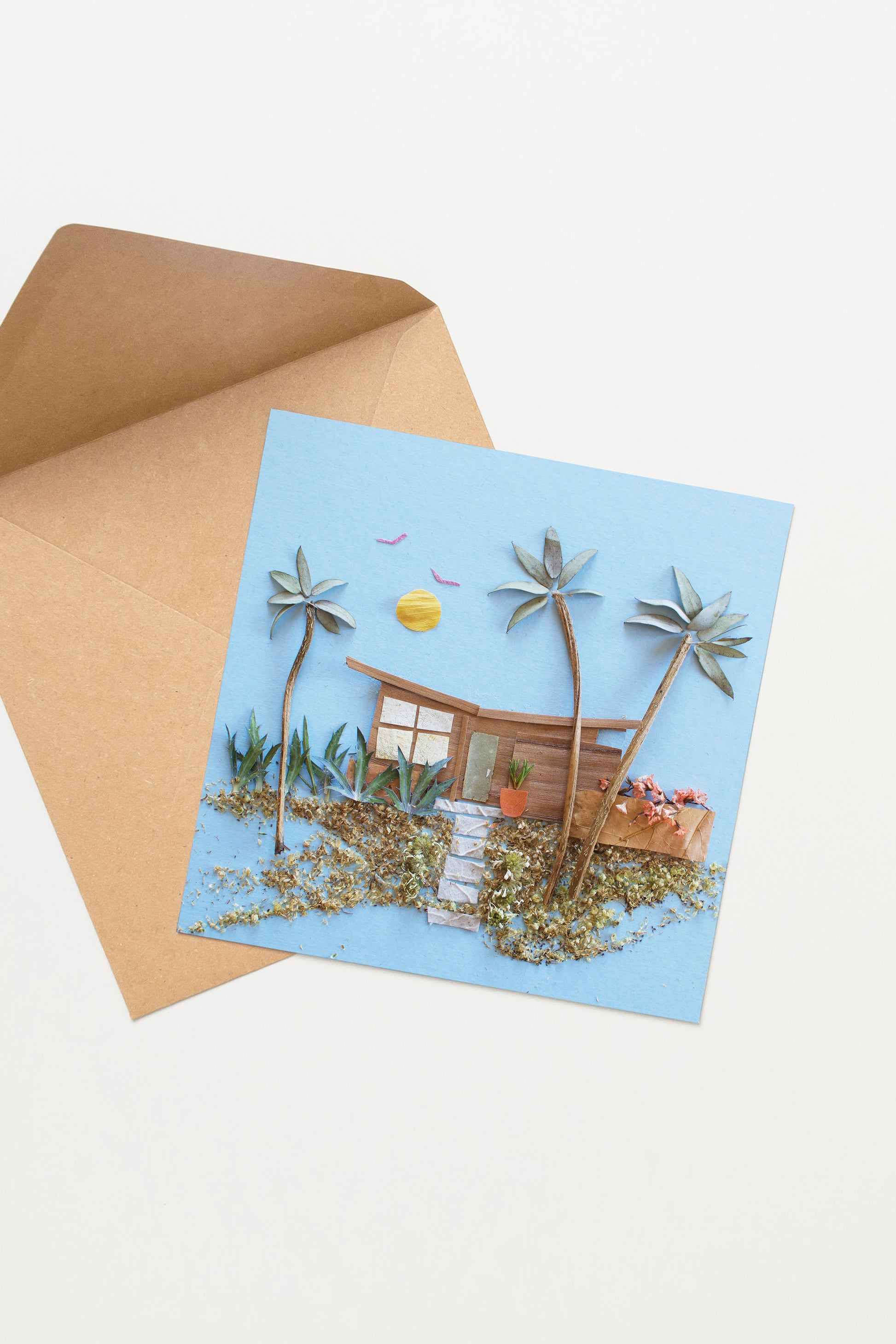 "Mid-Century Beach House" Greeting Card - Sister Golden