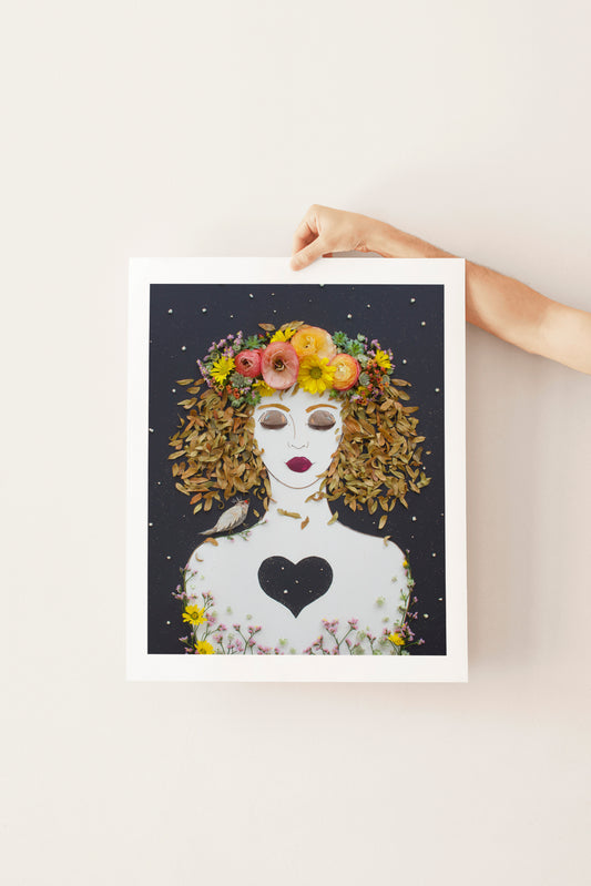 "Open Your Heart" Flower Print