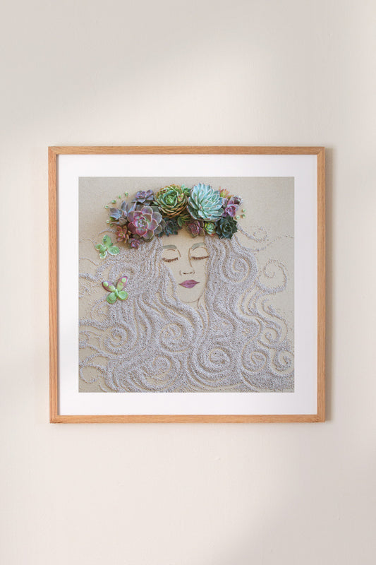 "Succulent Fairy" Flower Print - Sister Golden